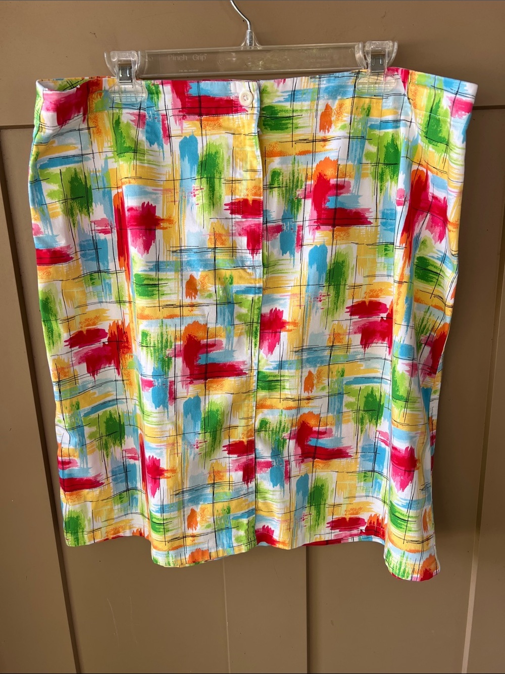 Talbots Vintage Y2K Sz 18 Multicolor Abstract Brushstroke Pencil Skirt